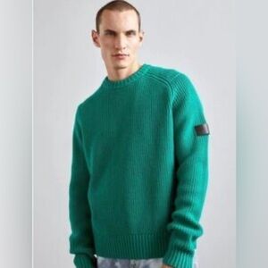The Kooples Crew Neck Men's Emerald Green Knit Sweater NWT $395 Sz S Laine Wool